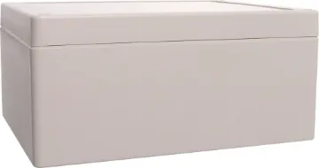 165Lx125Wx75Hmm IP65 Sealed ABS Enclosure Supplied with neoprene lid sealing gasket. With the seal installed, these enclosures meet IP65 dust and hose proof standard. Supplied with a solid light grey lid (also available with a transparent lid, see H 0328). PCB mounting points are moulded into the