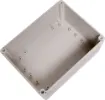 Supplied with neoprene lid sealing gasket. With the seal installed, these enclosures meet IP65 dust and hose proof standard. Supplied with a solid light grey lid (also available with a transparent lid, see H 0328). PCB mounting points are moulded into the