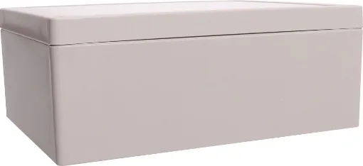 Supplied with neoprene lid sealing gasket. With the seal installed, these enclosures meet IP65 dust and hose proof standard. Supplied with a solid light grey lid (also available with a transparent lid, see H 0333). These sturdy enclosures have 3mm thick w