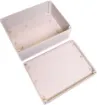 Supplied with neoprene lid sealing gasket. With the seal installed, these enclosures meet IP65 dust and hose proof standard. Supplied with a solid light grey lid (also available with a transparent lid, see H 0333). These sturdy enclosures have 3mm thick w