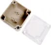 A compact 52x50x35mm sealed box enclosure fitted with clear lid. Manufactured by Ritec. Supplied with neoprene lid sealing gasket. With the seal installed, these enclosures meet IP65 dust and hose proof standard.