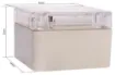 A compact 52x50x35mm sealed box enclosure fitted with clear lid. Manufactured by Ritec. Supplied with neoprene lid sealing gasket. With the seal installed, these enclosures meet IP65 dust and hose proof standard.