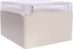 Supplied with neoprene lid sealing gasket. With the seal installed, these enclosures meet IP65 dust and hose proof standard. Supplied with a transparent lid (available with a solid grey lid, see H0302). PCB mounting points are moulded into the enclosure b