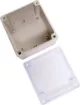 Supplied with neoprene lid sealing gasket. With the seal installed, these enclosures meet IP65 dust and hose proof standard. Supplied with a transparent lid (available with a solid grey lid, see H0302). PCB mounting points are moulded into the enclosure b