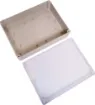 Supplied with neoprene lid sealing gasket. With the seal installed, these enclosures meet IP65 dust and hose proof standard. Supplied with a transparent lid (available with a solid grey lid, see H 0312A). PCB mounting points are moulded into the enclosure