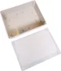 Supplied with neoprene lid sealing gasket. With the seal installed, these enclosures meet IP65 dust and hose proof standard. Supplied with a transparent lid (available with a solid grey lid, see H 0313). PCB mounting points are moulded into the enclosure base. 