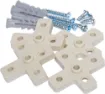 These feet suit the above enclosures and do not affect their sealing capabilities. Doubles as a mounting flange for attaching boxes to bulkheads without compromising the seal. Pack contains 4 feet, self tappers to attach to enclosure, wallplugs and self t