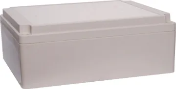 250Lx200Wx95Hmm IP65 Sealed ABS Enclosure Supplied with neoprene lid sealing gasket. With the seal installed, these enclosures meet IP65 dust and hose proof standard. Six PCB mounting points are moulded into the enclosure base. Lid incorporates a recess for a lexan panel. Extra height for industr