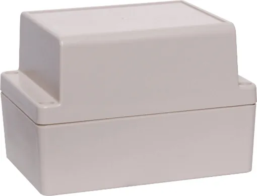 Supplied with neoprene lid sealing gasket. With the seal installed, these enclosures meet IP65 dust and hose proof standard. Numerous PCB mounting points are moulded into the enclosure base. Lid incorporates a recess for a lexan panel. Extra height for in