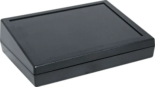 These stylish sloping front desk mount high impact ABS project enclosures are ideal for housing audio or video controllers, security systems, test equipment, control equipment, etc. They can be easily machined to suit custom applications. 