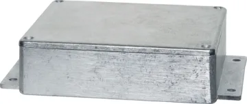 120x100x35 IP66 Flanged Diecast Aluminium Box Industrial grade heavy duty die cast boxes with flanged base for easy mounting & access. Sealing gasket included achieving IP66 rating making them ideal for mining, industrial, agricultural and marine use. 7 sizes to choose from. Countersunk lid holes. Di