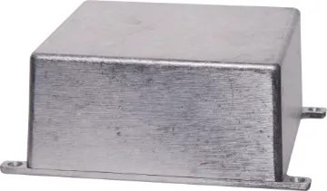 121x121x59 Flanged Diecast Aluminium Box Internal dimensions: 115.7 x 115.7 x 55.2mm 
Heavy duty die cast boxes with flanged lid for easy mounting. They offer a high degree of RFI shielding and are suitable for industrial or automotive use. Available in 6 different sizes for a multitude of applications. All flange and lid holes are countersunk.