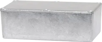 152Lx82Wx51H Diecast Aluminium Box This sturdy box offers a high degree of RFI & EMI shielding. All lid holes are countersunk. Screws for fixing the lid are supplied.