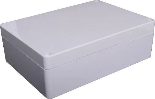 The lid and base incorporate a tongue and groove sealing system with a neoprene gasket.
Wall mounting holes and lid fixing screws are outside the sealing area thus preventing the ingress of moisture and dust.
Internal guide slots for vertically mounting