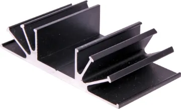 55mm Fan Type Heatsink Black Anodised. Centre channel is wide enough to accept TO-3 devices.
All 105W x 26H mm.