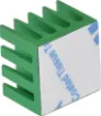 Adhesive backed. Ideal for providing additional cooling to PLCC chips. 
14 x 14 x 11mm