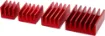 A 3 piece set of heatsinks to help cool the CPU, USB controller and RAM chips on the Pi 4. Peel and stick thermal tape backing. Also suitable for use with other development boards.