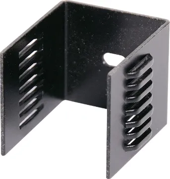 Mini U Heatsink Suits flat packs semis. 
Thermal resistance:	1 deg C/W.
Dimensions:	28W x 25L x 34H