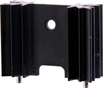 34 x 25mm Heavy Duty TO3P PCB Mount Heatsink Suitable for flat pack semis up to TO-3P size. Vertical mount. Includes  2 PCB pins