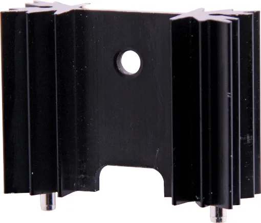 Suitable for flat pack semis up to TO-3P size. Vertical mount. Includes  2 PCB pins