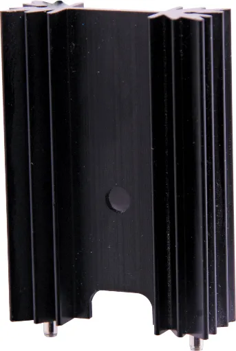 Suitable for flat pack semis up to TO-3P size. Vertical mount. Includes  2 PCB pins.