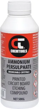 Ammonium Persulphate 500gm A clean, safe to use etchant, white powder, mix with water 1:5 ratio.