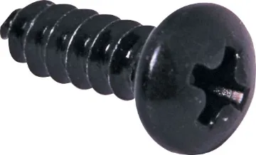 Jiffy Box Screw 4G x 6mm Black Pk1000 No. 4 x 6mm Universal head Pk 1000 black.