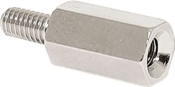 M3 x 10mm Male-Female Tapped Spacer Pk 8 Chrome Plated Brass. Tapped to suit metric M3 machine Screws