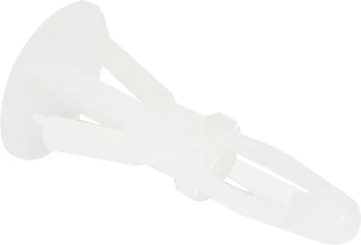 Flush mount support, 10mm high. Nylon 66, 94V-2.
Suits 4mm PCB hole, 5mm chassis hole. 
Suits chassis thickness from 1-1.7mm