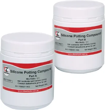 Potting Compound Silicon 1kg PCT-7000Y Chemtools high quality two component Silicone Potting Compound is specially formulated for potting applications in the Electrical and Electronics industry.