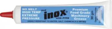 MX6 Premium Food Grade Machinery Grease 30gm Tube General-purpose synthetic grease in handy 30g tube size. Ideal for bearings, ball joints, chains, sprockets, O-rings, bushes and other rubber and plastic etc.
