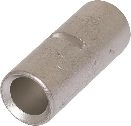 This 4AWG buttsplice crimp connector can easily join together DC power cables. Constructed from tubular copper, each join requires crimping on each side of the connection. An internal stopper ensures the copper conductors a placed correctly in the crimp prior to the crimping process. When stripping your 4AWG cable, remove 13mm of sheath from each e
