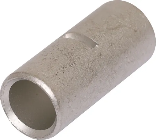This 1/0AWG buttsplice crimp connector can easily join together DC power cables. Constructed from tubular copper, each join requires crimping on each side of the connection. An internal stopper ensures the copper conductors a placed correctly in the crimp prior to the crimping process. When stripping your 1/0AWG cable, remove 16.5mm of sheath from 
