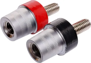 M8 SAE Battery Post - Positive / Negative Pair A pair of M8 SAE battery posts marked as positive and negative. Suitable for batteries fitted with an M8 recessed bolt terminal. Manufactured using high quality materials for a reliable connection.