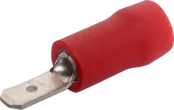 Red 2.8mm Male Spade Crimp Pk 1000 Spade type with double crimp. Pack of 1000.