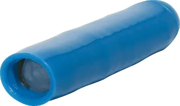 1.27mm Blue Beanie Crimp Pk 10 Joins two cores via internal copper crimp lug. Gel filled to prevent conductor corrosion. Max OD 1.27mm. Conductor size: 0.32-0.7mm2.