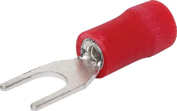 Red 5mm Fork Crimp Pk 10 Wire: 0.75 - 1.0mm
Stud: 5