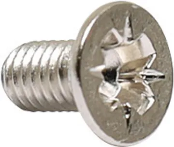 M3 x 6mm Countersunk Pozi Nickel Bolt Pk 200 All nickel plated except shakeproof washers which are zinc plated.
Screw C/Sunk Pozi Dve M3 x 6.
Pack Qty: 200