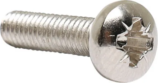 All nickel plated except shakeproof washers which are zinc plated.
Screw Pozi Dve Head M4 x 16
Pack Qty: 200