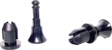 Retaining Pin + Socket Pk 1000 A unique two part olastic fixing that enables a sub-chassis or panel to be easily removed from and replaced on a main chassis without the need for screws and bolts.