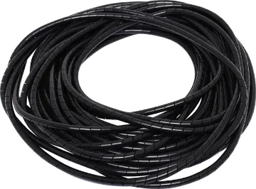 Black 6mm Cable Spiral Binding 10M Spirals around cables to keep looms neat and tidy. Available in three sizes. 10m rolls.
