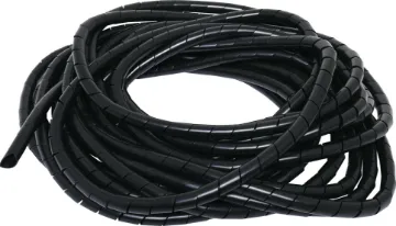 Black 12mm Cable Spiral Binding 10M Spirals around cables to keep looms neat and tidy. Available in three sizes. 10m rolls.