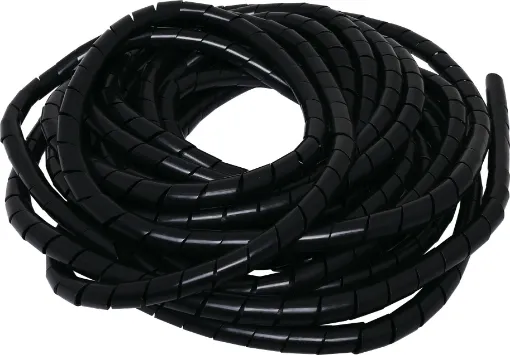 Spirals around cables to keep looms neat and tidy. Available in three sizes. 10m rolls.