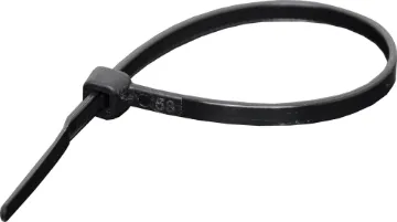150mm x 3.5mm UV Resistant Nylon Cable Ties Black Pk 100 Quick and easy way to tidy up all your loose cables. Super strong and simple to use. Cable ties resistant to cracking or deterioration under exposure to UV light. ie sunlight. Black only. Pack of 100.