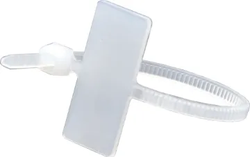 100mm x 2.5mm Marker Nylon Cable Ties Natural Pk 100 	 Perfect for identifying individual cables or looms. Simply write on the tag with a marker.
Colour : Natural
Material : Nylon 66, 94V-2
8kg Tensile strength
