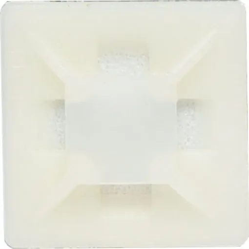 Constructed of nylon 66, 94V-2 and backed with high quality self-adhesive tape. Super strength. 21mm x 21mm