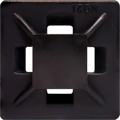 Constructed of nylon 66, 94V-2 and backed with high quality self-adhesive tape. Super strength. 21mm x 21mm