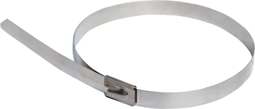 Commonly used steel ties for securing conduits, pipes, signs etc. Ball locking mechanism type - non-removable. 4.6mm tensile strength 61kg.