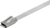 Commonly used steel ties for securing conduits, pipes, signs etc. Ball locking mechanism type - non-removable. 4.6mm tensile strength 61kg.