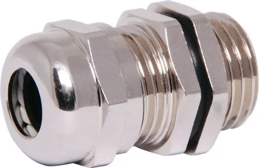 IP68 cable gland with a rubber clamping ring for a weatherproof cable seal. Quality nickel plated brass.
Standard gland suits cable diameter 4mm to 8mm. Mounting hole   15mm.